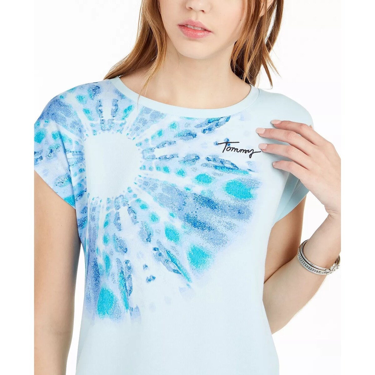 blue tie dye shirt women's