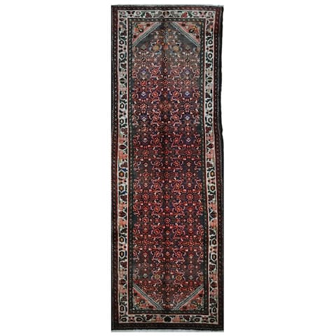 Handmade Hamadan Wool Runner (Iran) - 3'7 x 10'