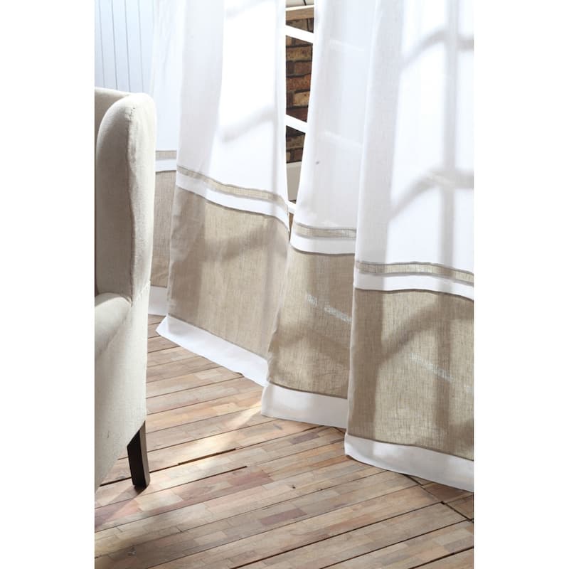 Orfeo Linen Curtain White/Natural, 108" - 108 Inches - Ivory