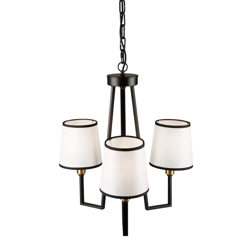 Coco 3 Light Chandelier Black and Gold