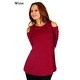 Simply Ravishing Women's Cold Shoulder Flare 3/4 Sleeve Blouse Top Tunic Shirt (Size: S-5X) - Thumbnail 12