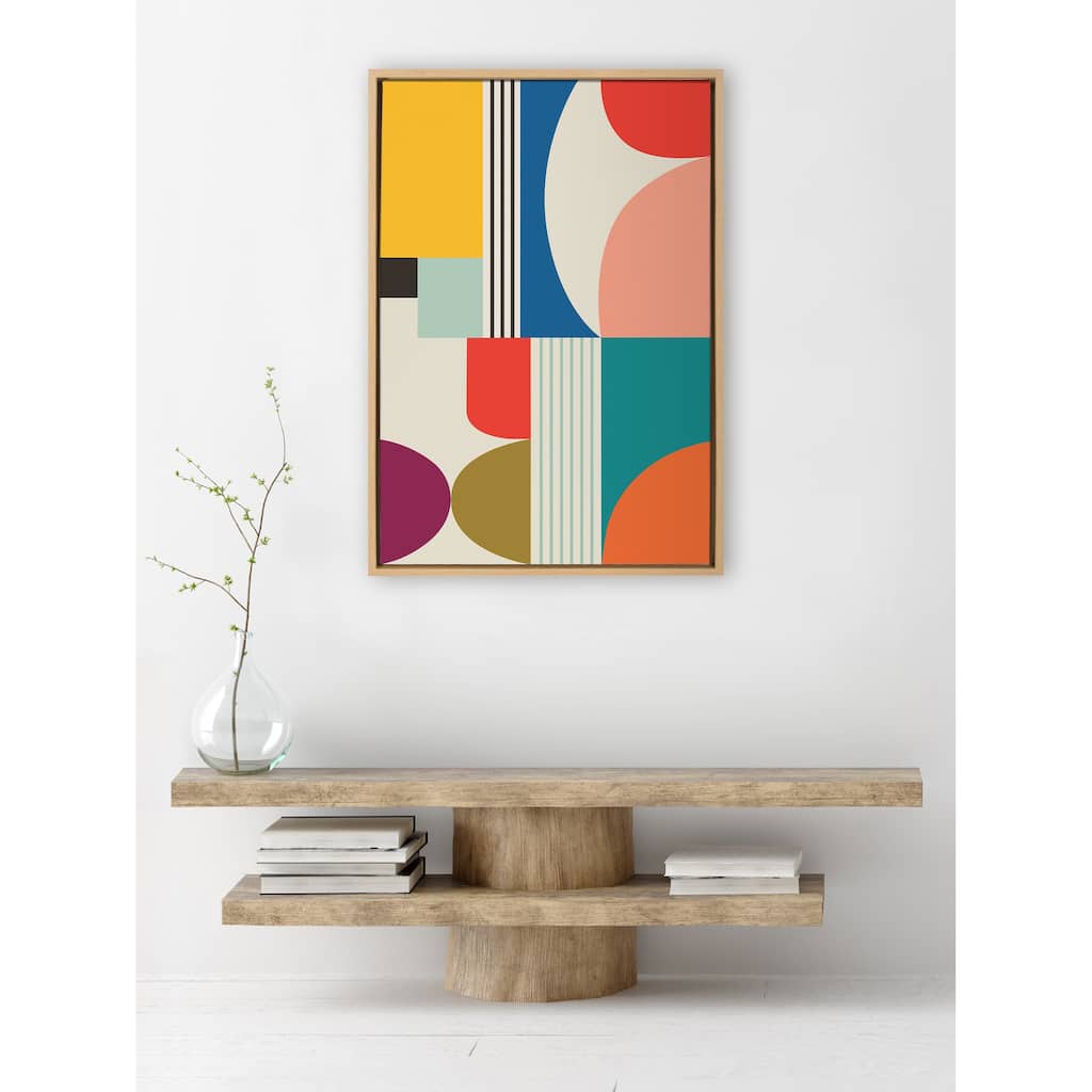 Kate and Laurel Sylvie MCM Pattern Framed Canvas by Rachel Lee