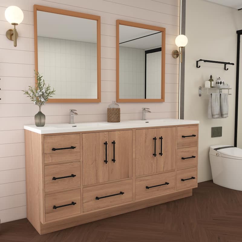 Victoria 72'' Freestanding Vanity with Double Reinforced Acrylic Sink - 71.5