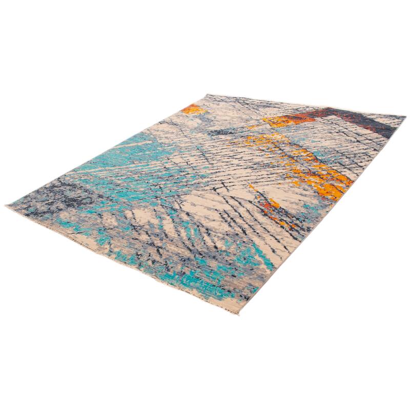 ECARPETGALLERY Hand-knotted Mystique Ivory Wool Rug - 9' 3" x 11' 9"
