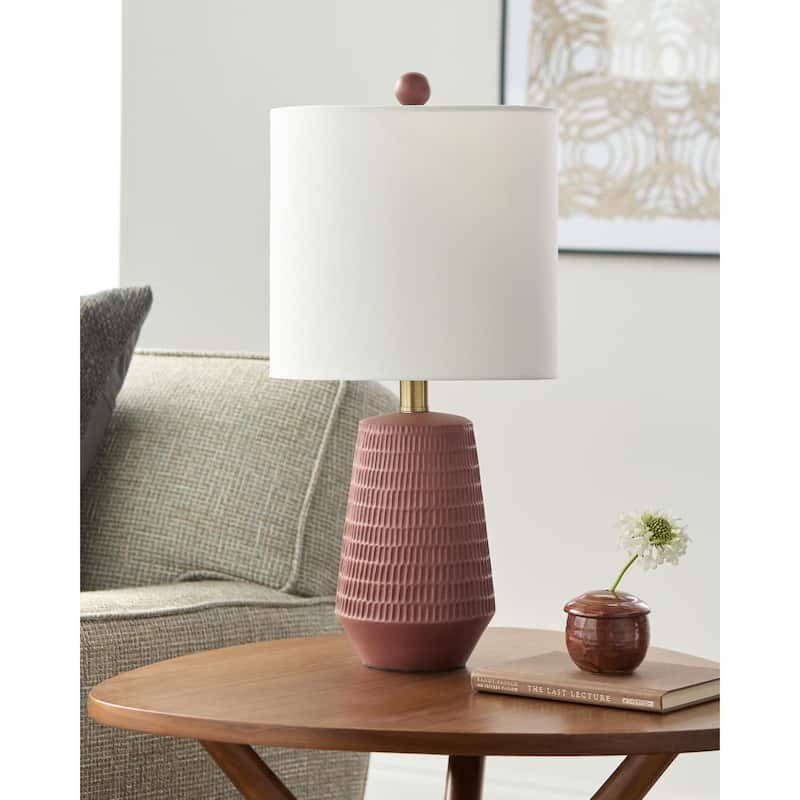 Livabliss Leipzig Rustic Accent Table Lamp - 20"H x 10"W x 10"D - Rust