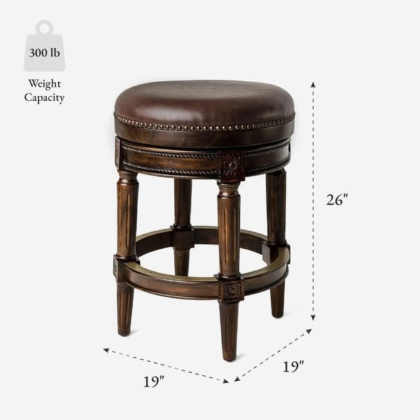dimension image slide 13 of 16, Maven Lane Pullman Backless Swivel Kitchen Stool
