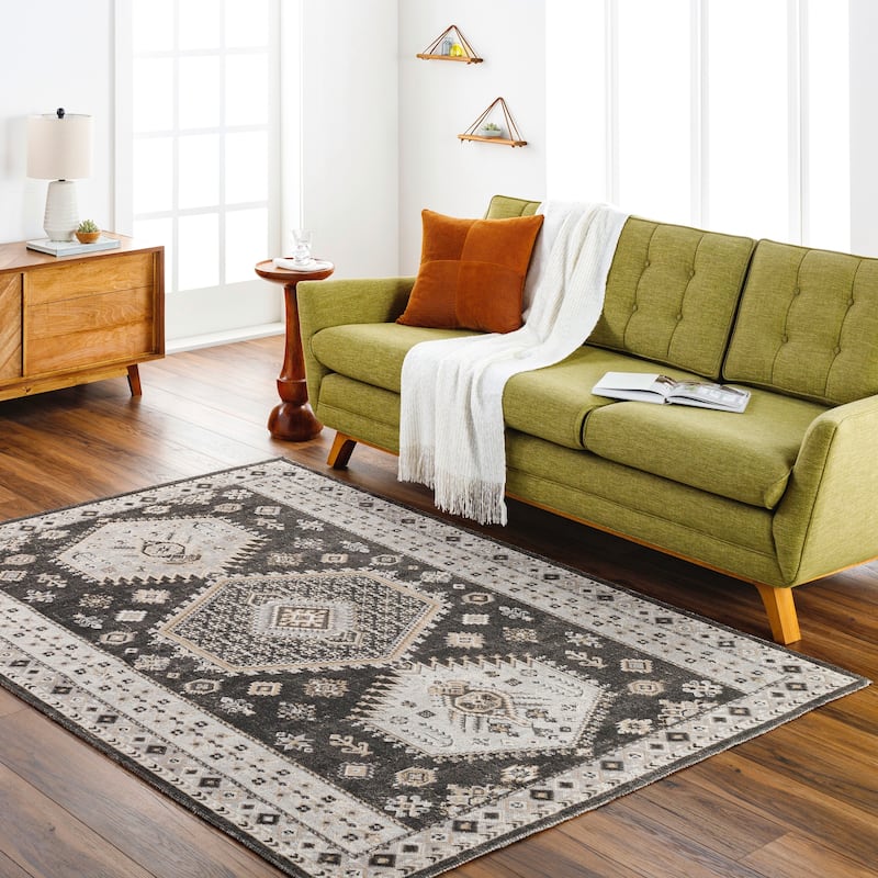 Artistic Weavers Basel Traditional Medallion Area Rug - 2' 1" x 3' 9" - Charcoal