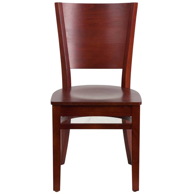 Solid Back Wooden Restaurant Chair - 17.25"W x 20.5"D x 33.5"H