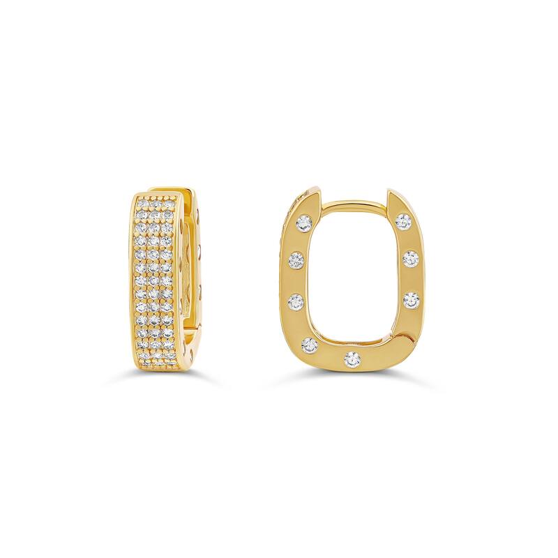 SHYMI Chunky Pave Horseshoe Hoops - Gold