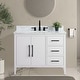 preview thumbnail 33 of 128, Vanity Art 42" Single Sink Bathroom Vanity Cabinet with Engineered Marble Countertop 42"/Matte Black Handle - White