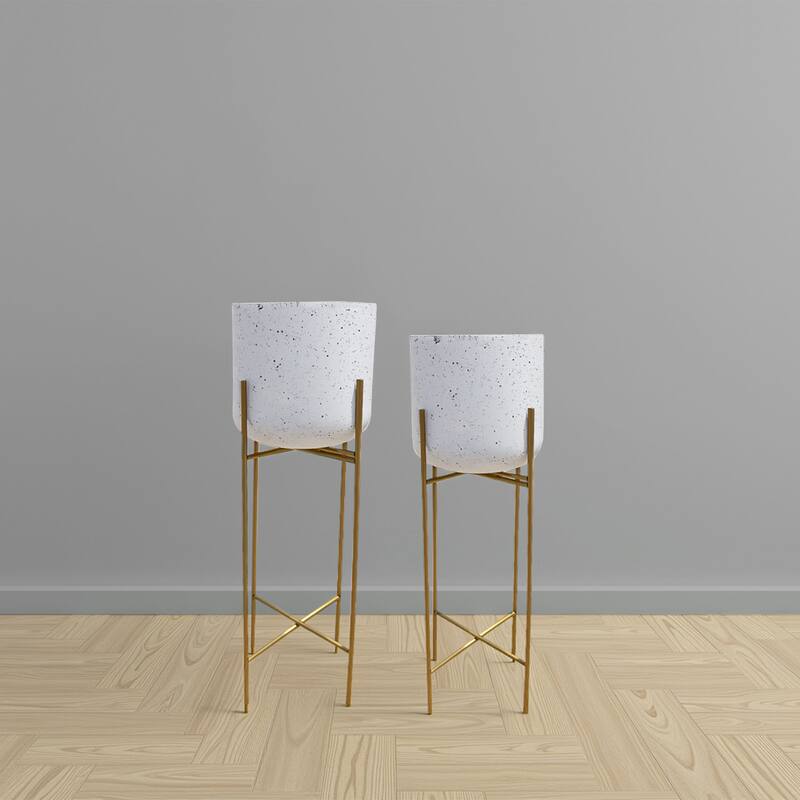 Aira Set of 2 Planters Foldable Metal Stand