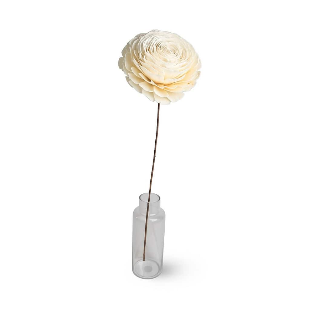 Rose Floral Bunch Artificial Plant - 45.25" - Cream and Brown
