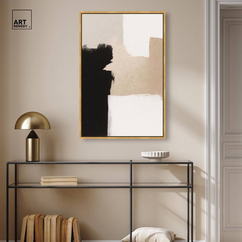Beige and Black I Canvas by Art Remedy