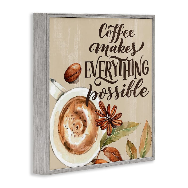 Stupell Rustic Coffee Makes Possible Framed Giclee Art Design By Kim Allen