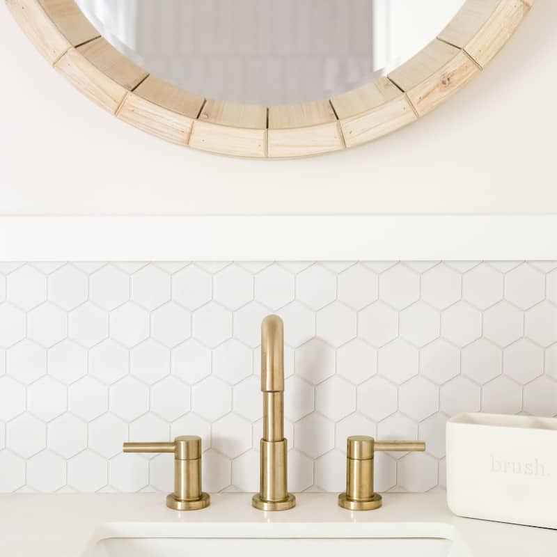 Merola Tile Gotham 2" Hex White 11-1/8" x 12-5/8" Porcelain Floor and Wall Tile