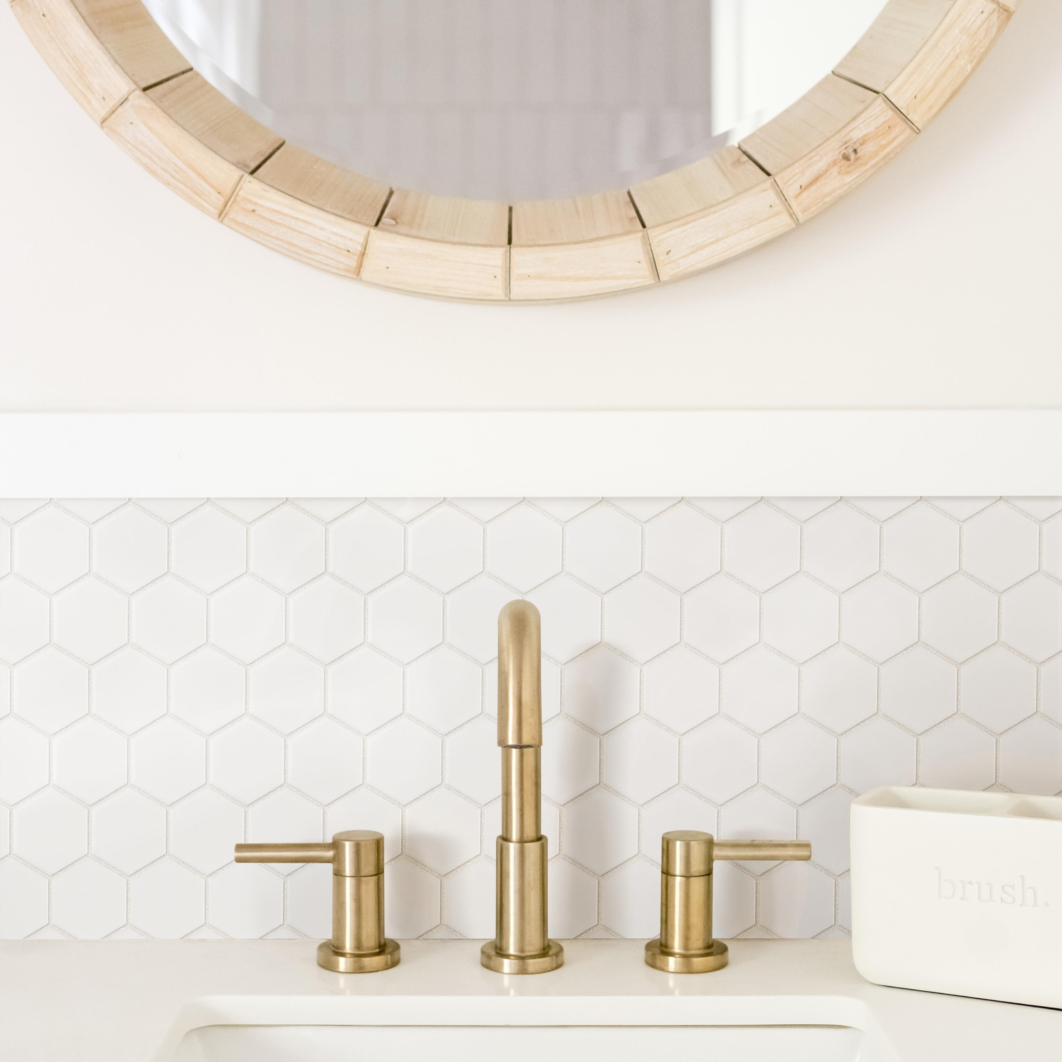 Merola Tile Gotham 2" Hex White 11-1/8" x 12-5/8" Porcelain Mosaic Floor and Wall Tile