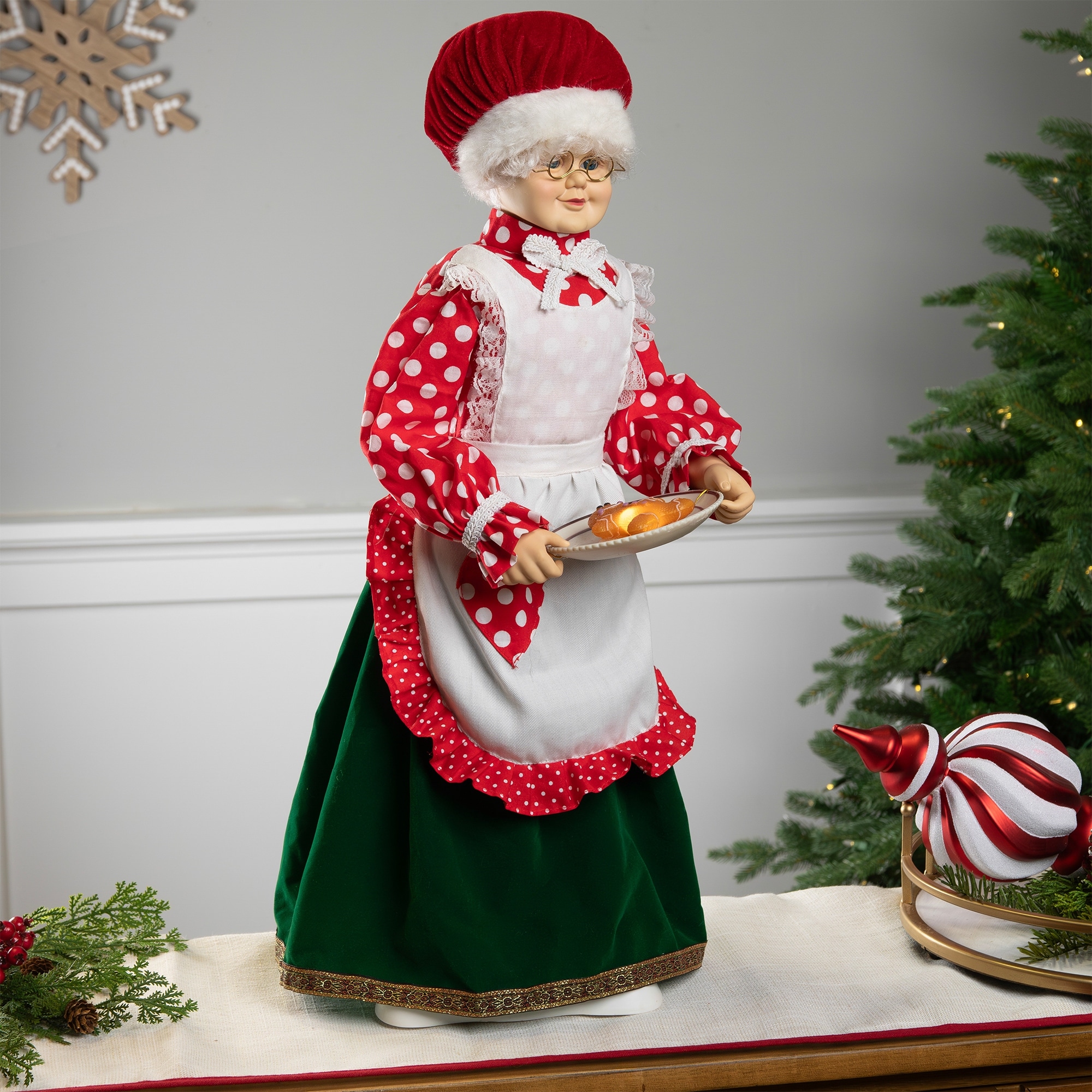 24" Animated Musical Mrs. Claus Gingerbread Cookie Christmas Figure