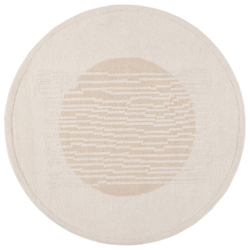 SAFAVIEH Handmade Rodeo Drive Jalyn Mid-Century Modern Wool Rug - 6' Round - Ivory/Beige