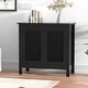 preview thumbnail 1 of 8, Anmytek Modern 2-Door Wood Black Kitchen Buffet Sideboard Accent Storage Cabinet with Adjustable Shelf