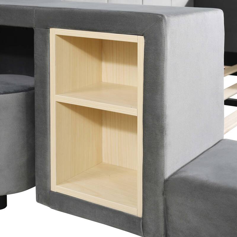 Grounded Bed, Mother & Child Bed with Bedside Desk & Round Stool