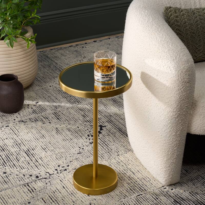 SAFAVIEH Home Hentry Side Table - 12"W x 12"D x 21"H - Gold/Mirror