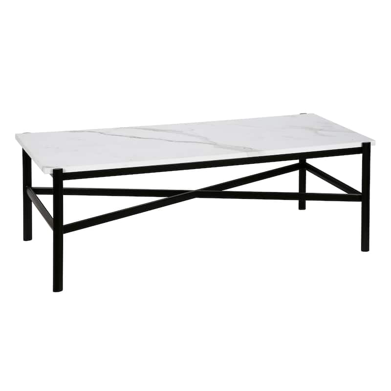 Silver Orchid Nestor Blackened Bronze Marble Coffee Table