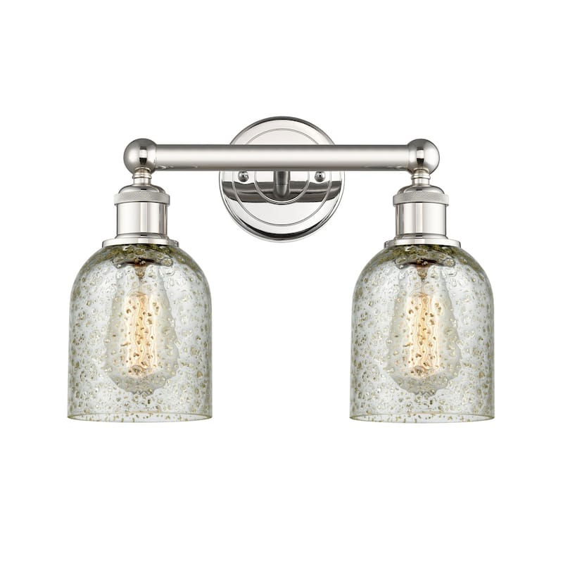 Innovations Lighting 616-2W-12-14 Caledonia Vanity Caledonia 2 Light - Polished Nickel / Mica