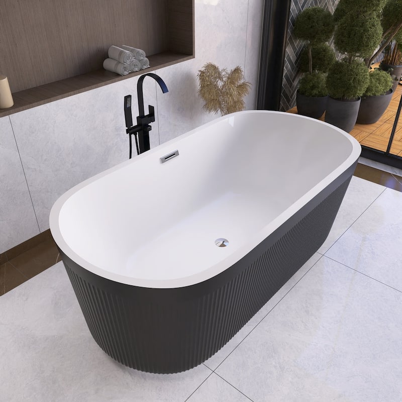 Acrylic Freestanding Flatbottom Soaking Bathtub