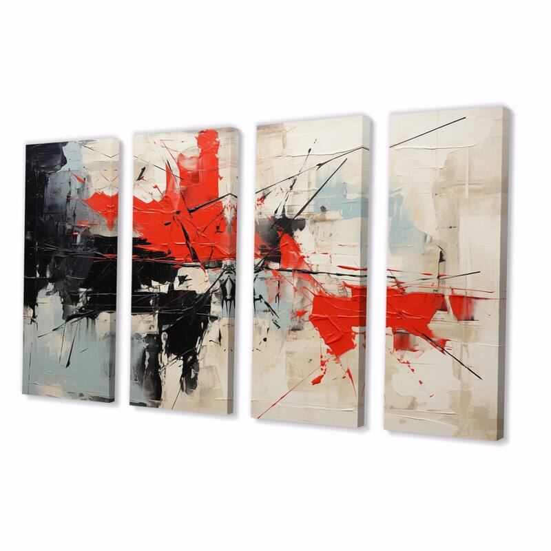 Designart "Abstract Duality II" Abstract Collages Multipanel Wall Art Living Room set