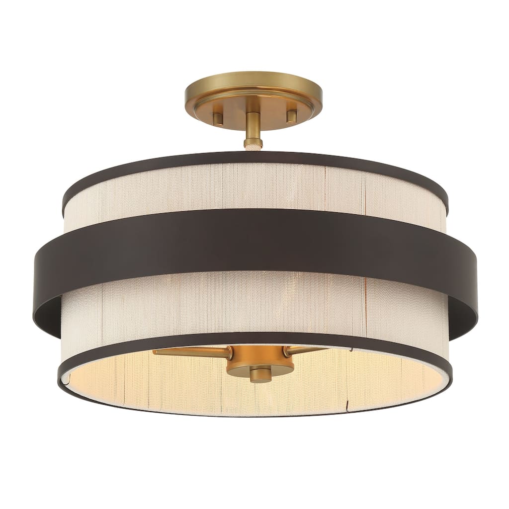 Minka Lavery 3685 Harbor Wrap 3 Light 16" Wide Semi-Flush Drum Ceiling