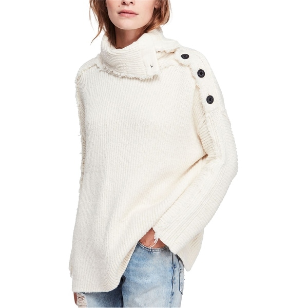 Free People Womens On My Side Pullover Sweater, Off-white, Medium. Opens flyout.