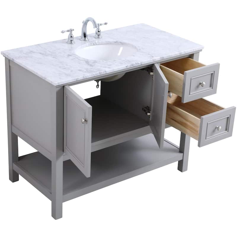 Elegant Lighting VF27042 Metropolis 42" Free Standing Single Basin