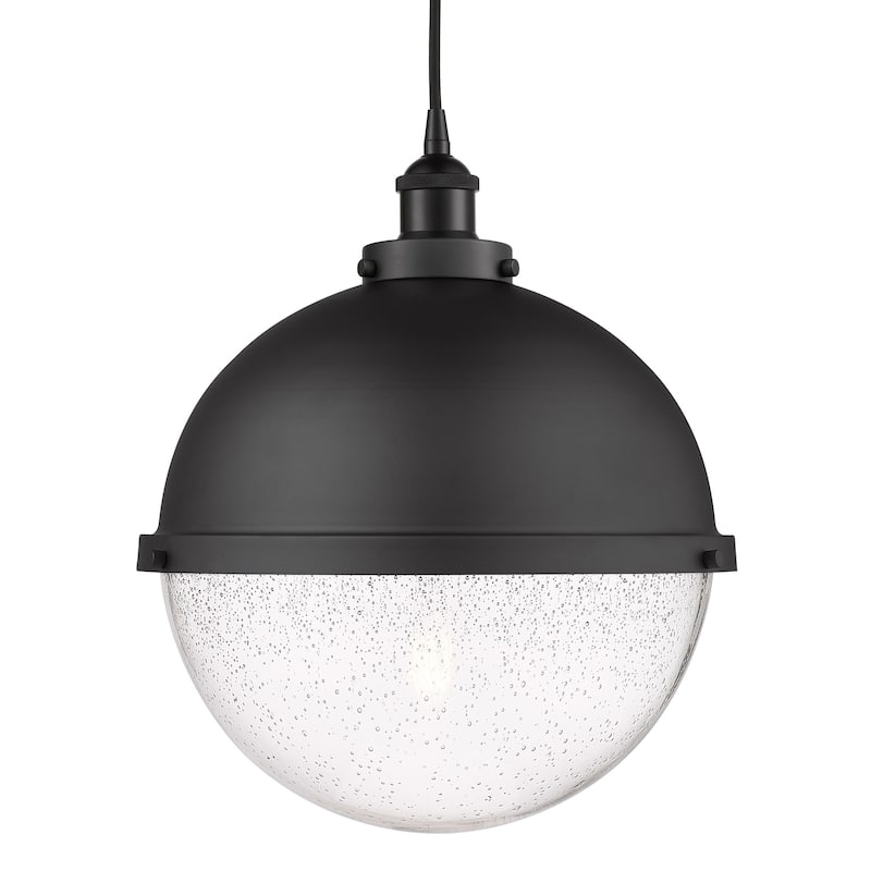 Innovations Lighting 616-1PH-16-13 Hampden Pendant Hampden 13" Wide - Matte Black / Seedy