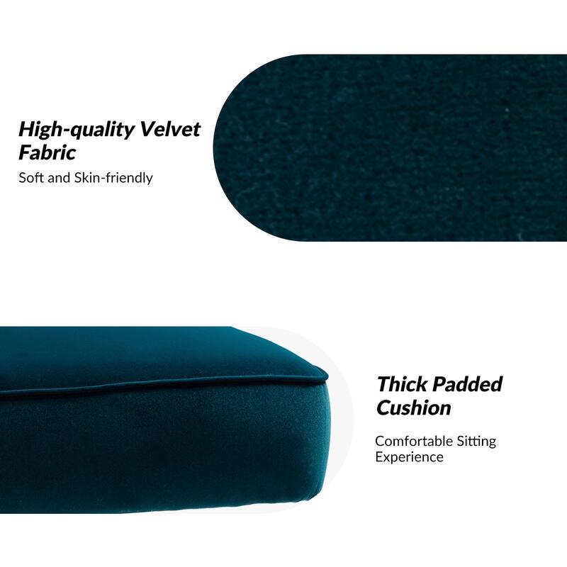 Barto Modern Velvet Tufted Side Chair with Golden Legs by HULALA HOME