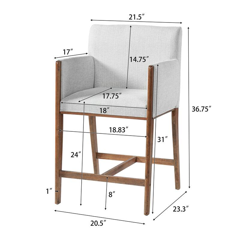 Christopher Knight Home - Modern Upholstered Counter Stools with Arms - Set of 2