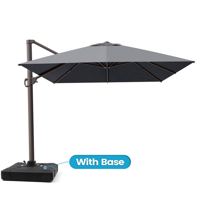 10x12.5 FT Outdoor Patio Cantilever Umbrella with Base