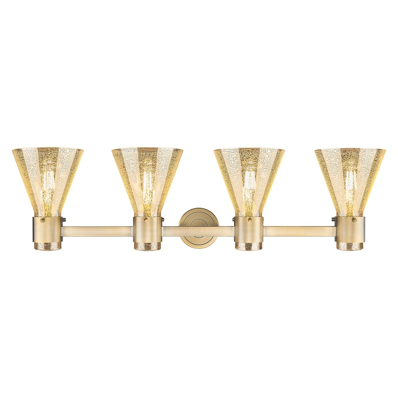 Innovations Lighting Downtown Urban - Lawton Cone - 4 Light 34" Wall-Mounted Bath Vanity Light