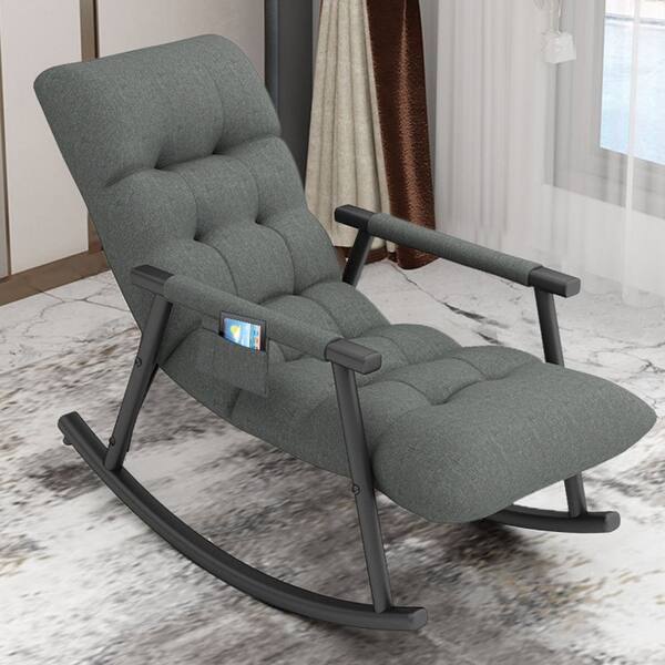 slide 2 of 9, Cloth Rocking Chair Lunch Break Sofa Rocking Chair Modern Balcony Lounge Chair - N/A