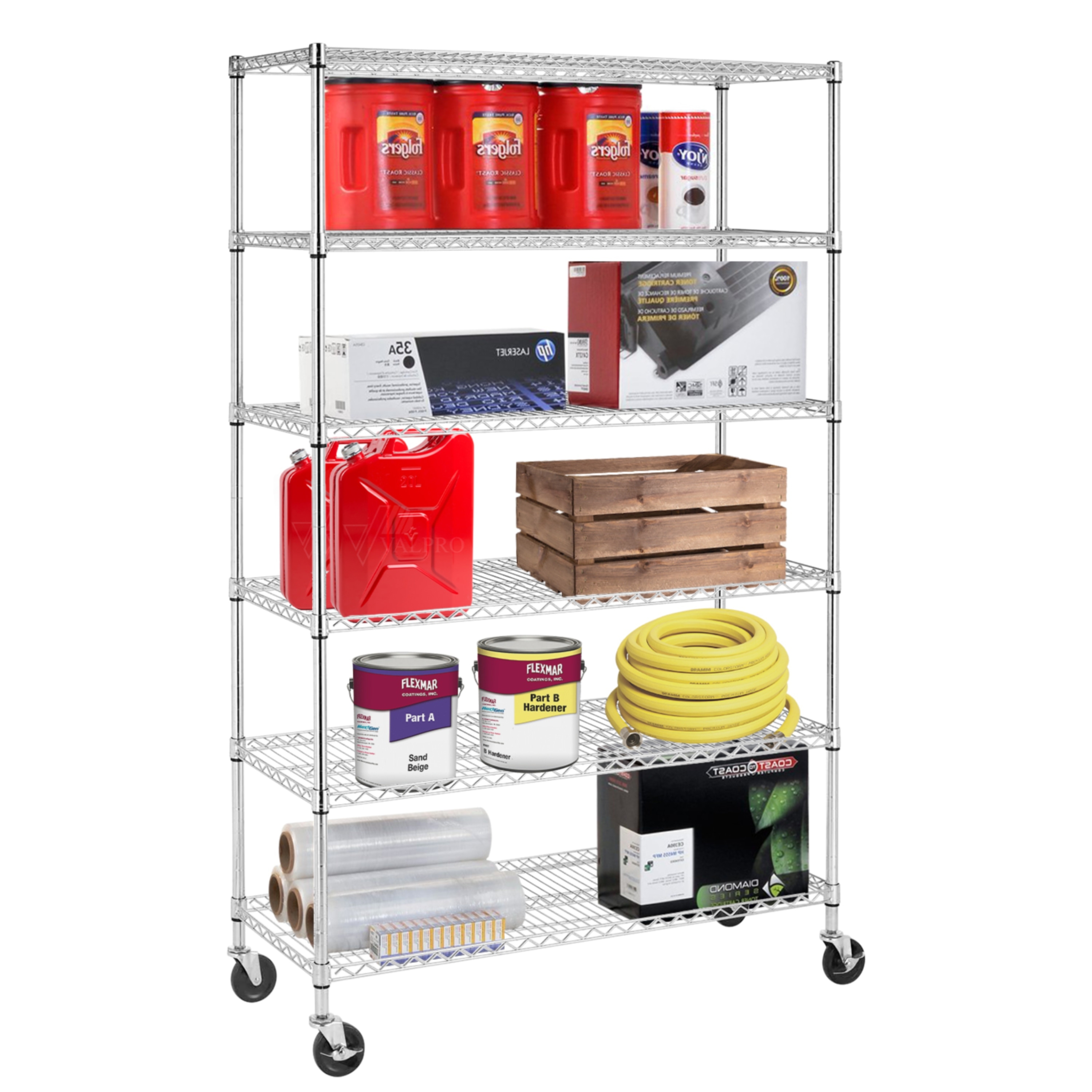Liam 6-Tier NSF Certified Wire Shelving Unit Rack with Adjustable