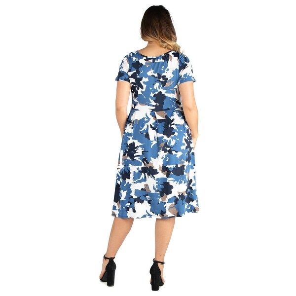 blue midi skater dress