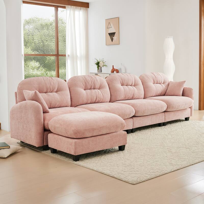 Modular Chenille Tufted Sofas Fits Bedroom, Living Rooms