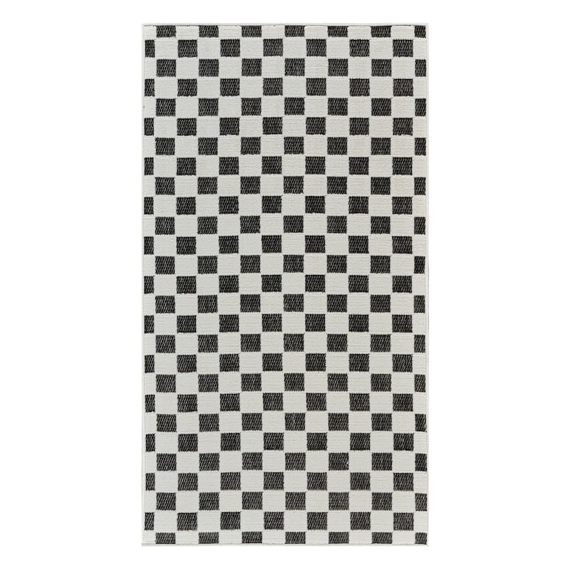 Altoz Abstract Shapes Weather Resistant Sleek Contemporary Outdoor Rug