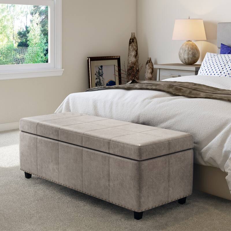 WYNDENHALL Stanford Upholstered Storage Ottoman