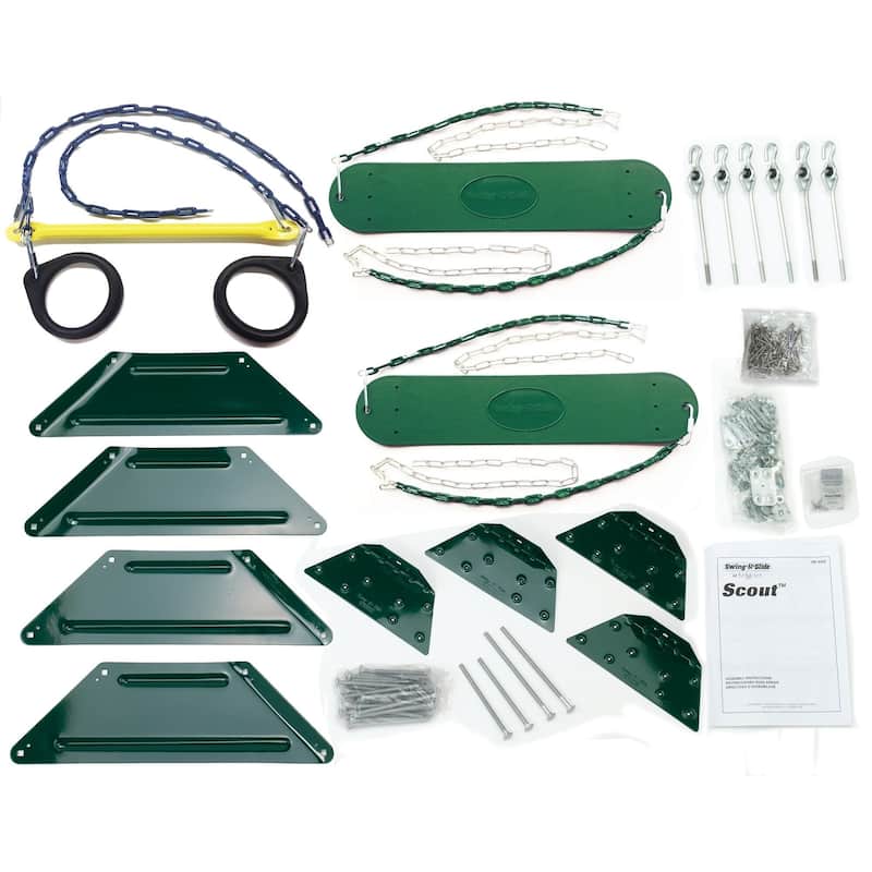 Swing-N-Slide Scout Swing Set DIY Hardware Kit (Lumber not included) - 12'x8'x8' or 16'x8'x8' with cantilever design