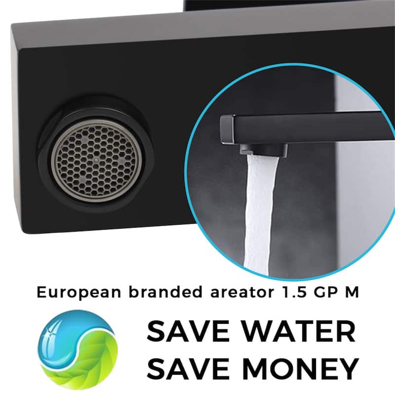 Modern Single Hole Bathroom Faucet, Solid Brass Square Sink Faucet with Pop-Up Drain and Water Supply Hoses