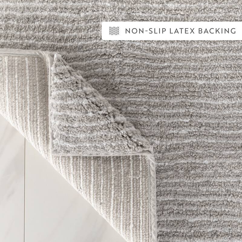 Becky Cameron 100% Cotton Pinstripe Patterned Bath Mat