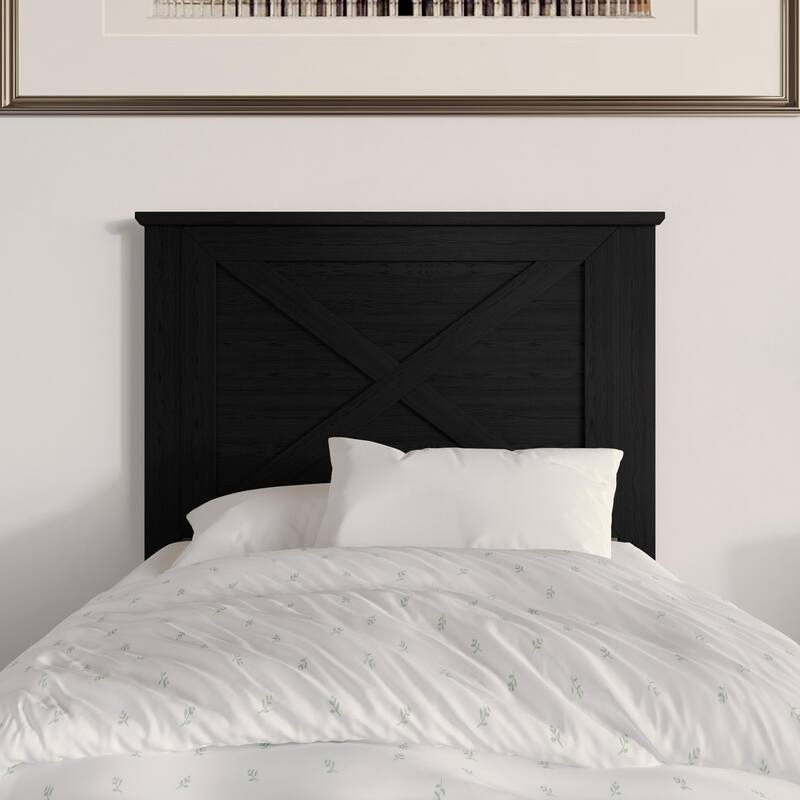 Clayfell Raleigh Wood Headboard, Sturdy Construction and Easy Assembly - Twin - Black