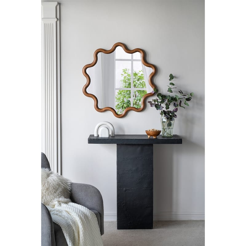 Wooden Accent Mirror with Unique Frame