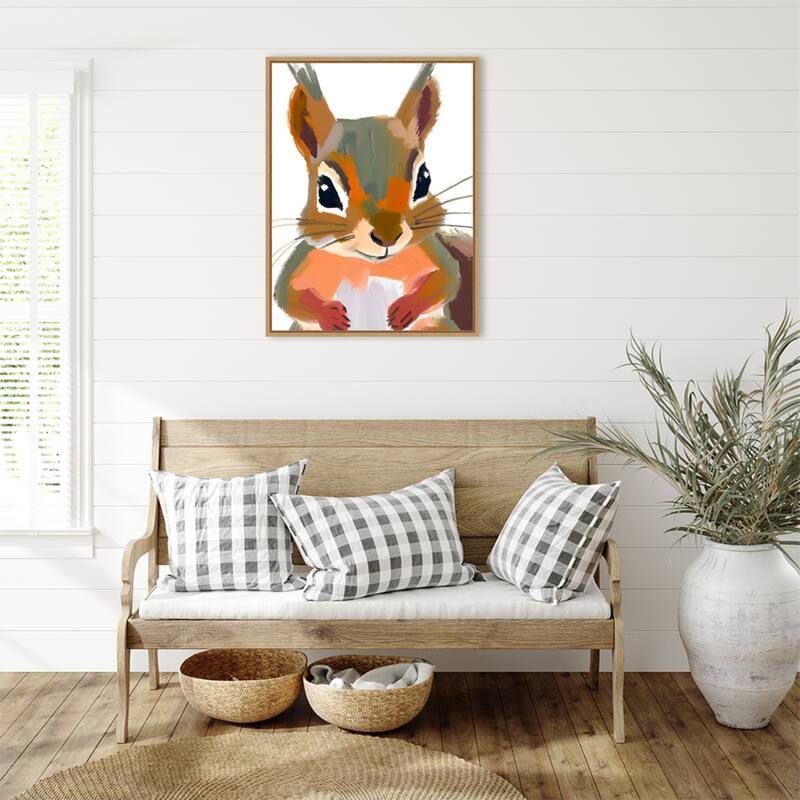 Squirrel by Ohkimiko Framed Canvas Wall Art