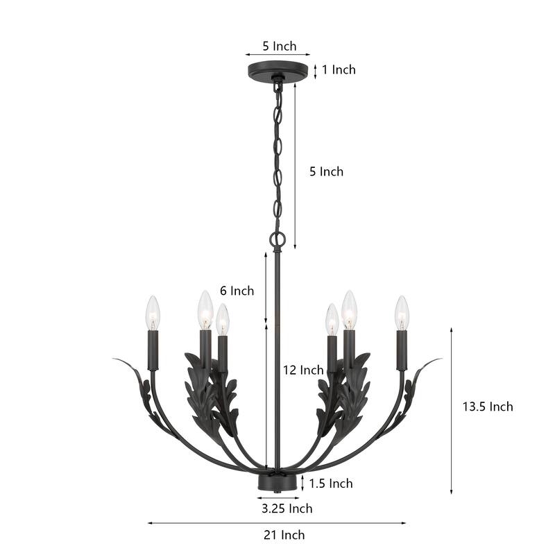 Acroma Black Vintage Leaf Pattern Pendant Light Ideal for Living Room Lighting